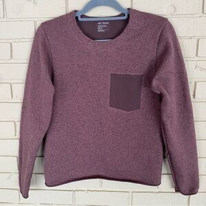 Arc'teryx Covert Sweater Women's XS Rust Pink Crew Neck Fleece Pocket Outdoor